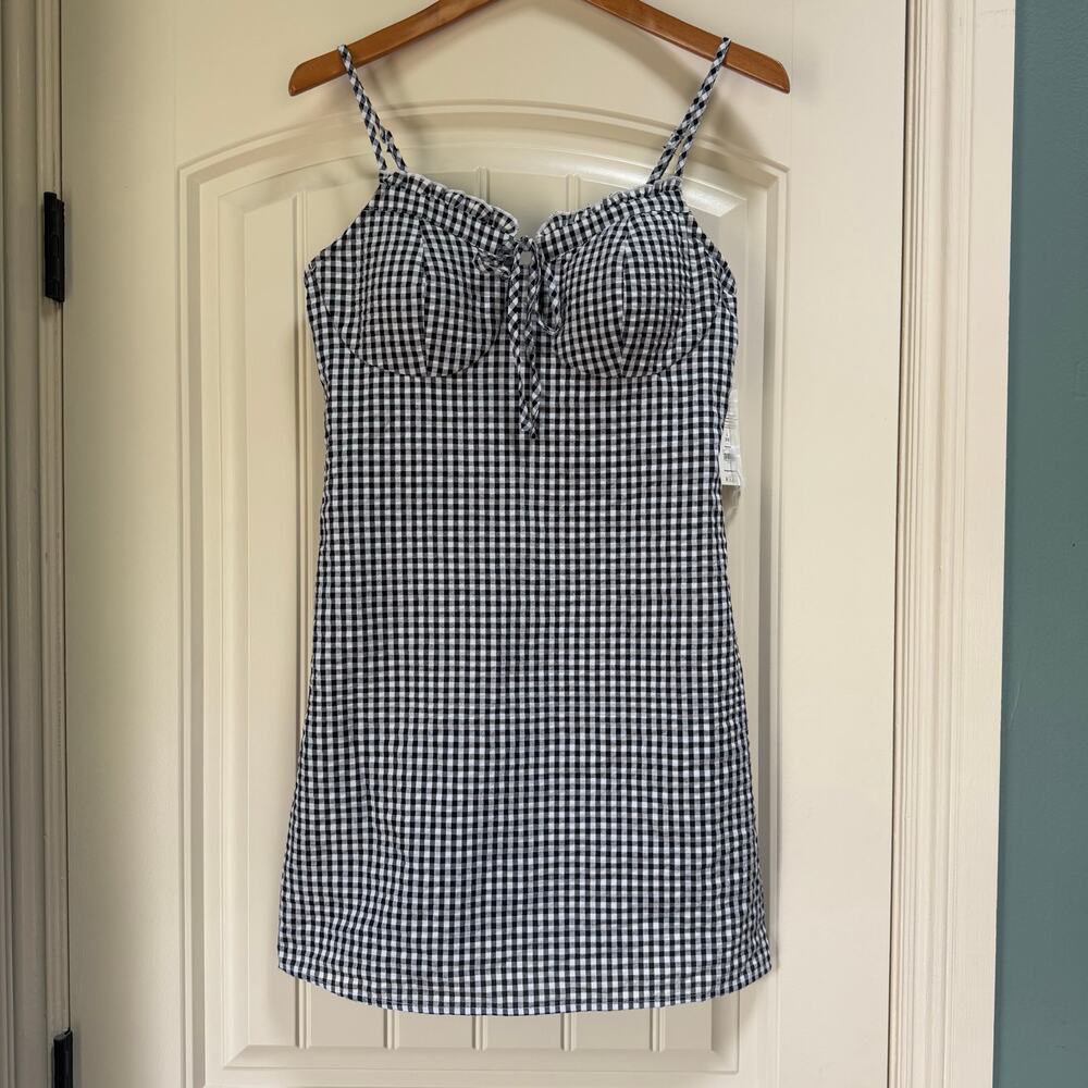 No Boundaries Gingham Dress Adjustable Straps Bustier Bra Coquette Y2K Milkmaid